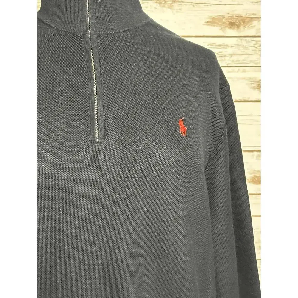 Polo Ralph Lauren classic Pima cotton quarter zip mock neck pullover sweater XXL